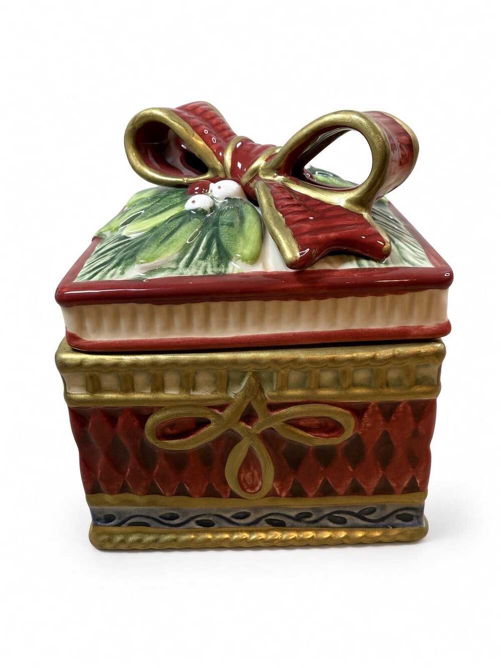 Fitz and Floyd Santa's Forest Friends Trinket Box